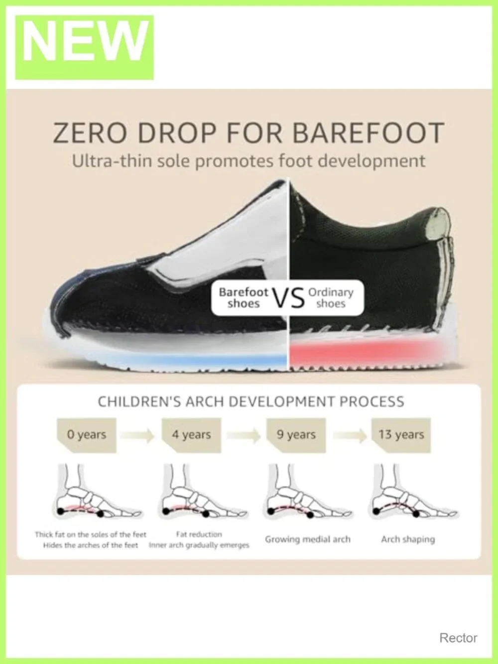 Toddler Wide Toe Box Barefoot Sneakers for Boys Girls